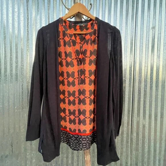 Women's Size Small NIC+ZOE Sleeveless Orange/Black Armadillo Top - Picture 6 of 16